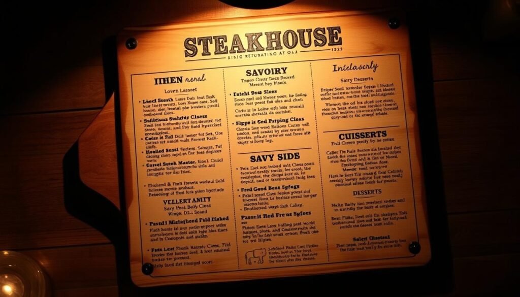 steakhouse menu ohio